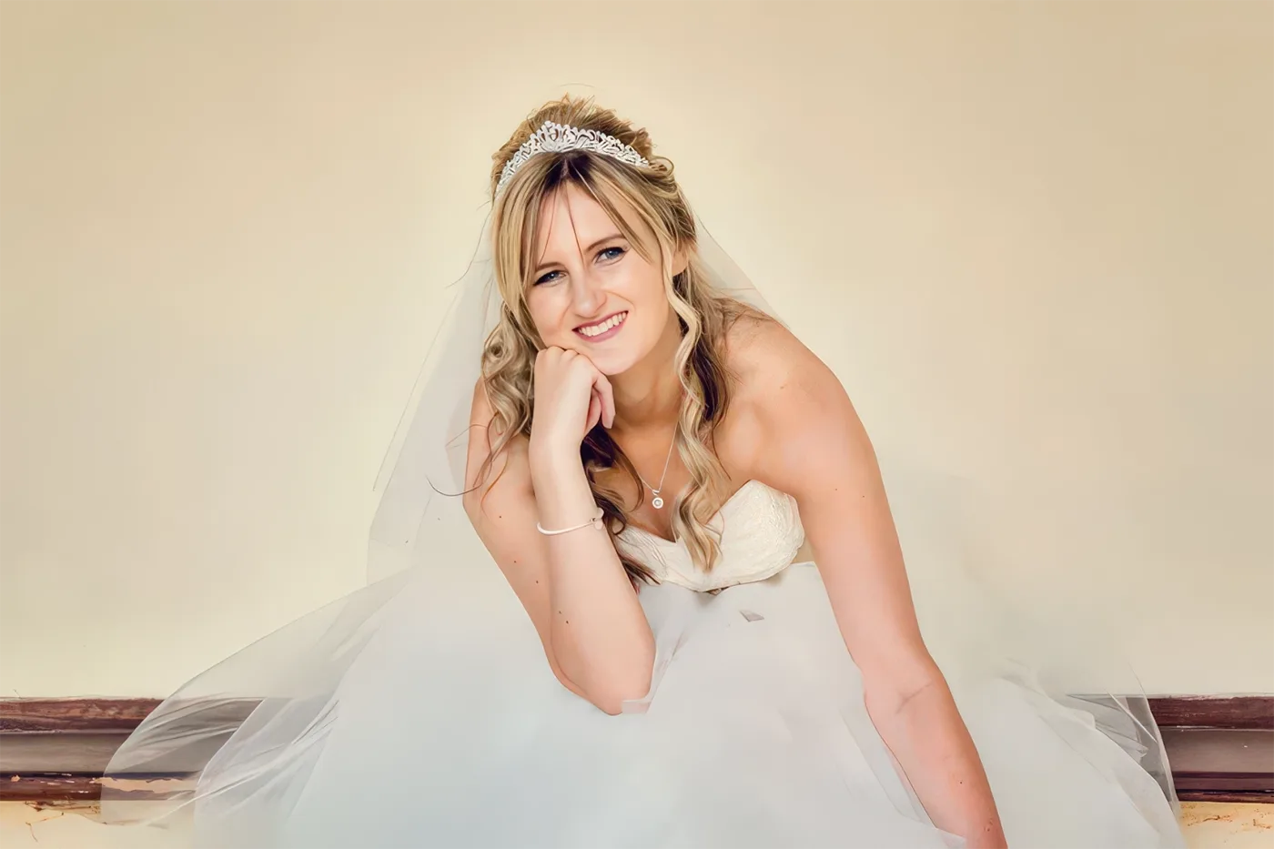 Bride relaxing by the River Severn after Worcester micro wedding Bride relaxing by the River Severn after Worcester micro wedding