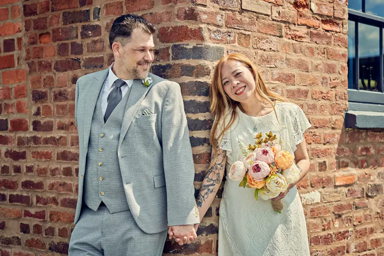 Small micro-wedding with couple and guest, informal registry office setting, Worcestershire Small micro-wedding with couple and guest, informal registry office setting, Worcestershire