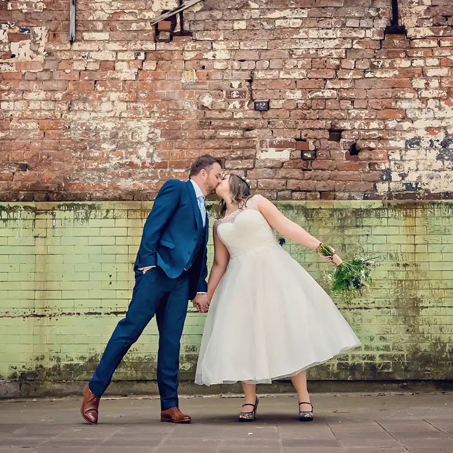 Newlyweds kissing after elopement in Worcester Newlyweds kissing after elopement in Worcester